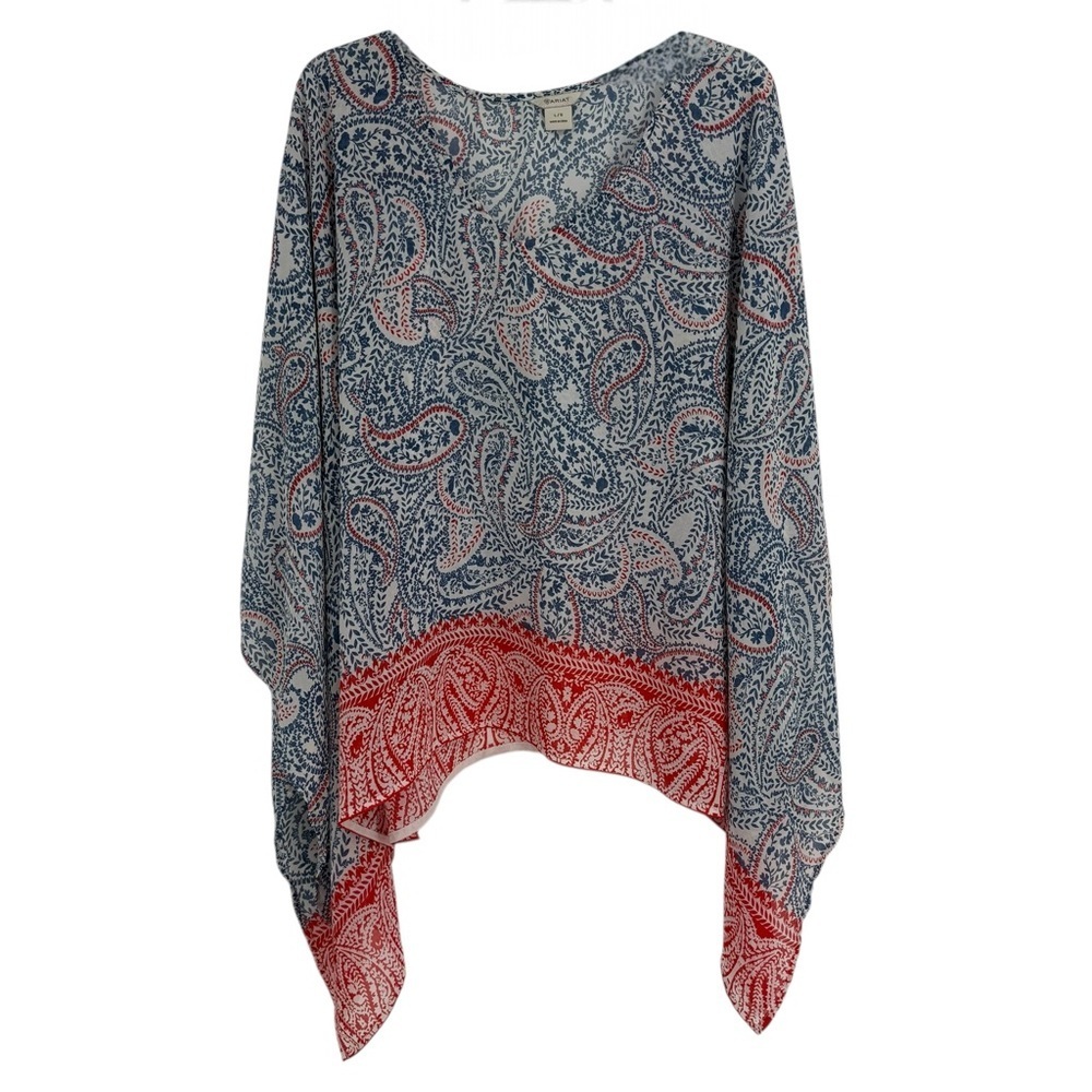 Ariat Poncho Style womans Top Western Boho Oversized Gauzy Size Large Paisley